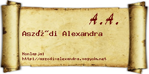Aszódi Alexandra névjegykártya