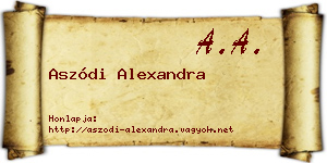 Aszódi Alexandra névjegykártya