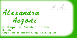 alexandra aszodi business card